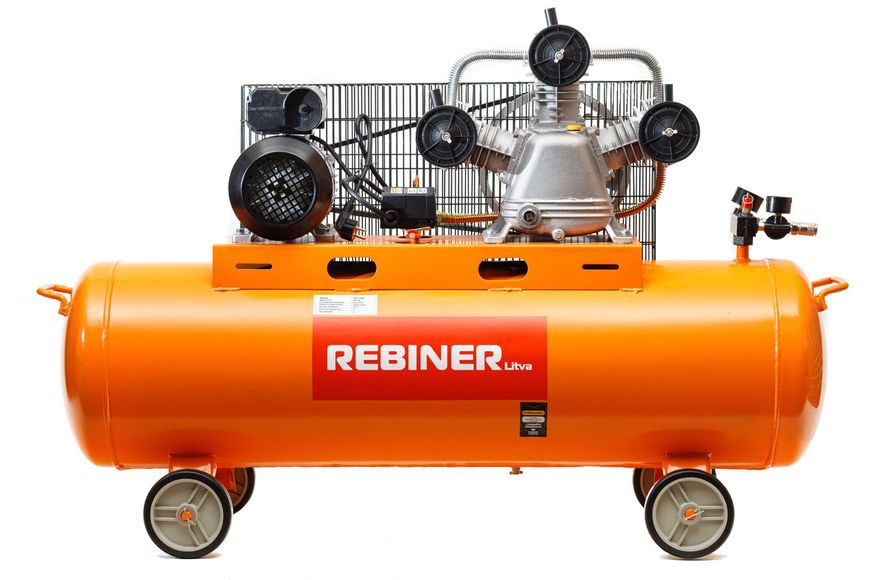 Компрессор трехцилиндровый Rebiner 120 л (4.5 кВт, 620 л/мин, 220 В) 007157 фото