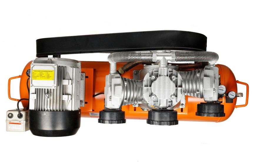 Компрессор трехцилиндровый Rebiner 120 л (9 кВт, 850 л/мин, 380 В) 007161 фото
