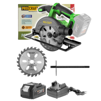 Аккумуляторная дисковая пила Procraft PCA32, 20В, 1 АКБ 4 Ач Type-C + ЗУ 20/2 ECO, диск 165 мм PCA32_1akb_20/4Ah_zp20/2Eco фото