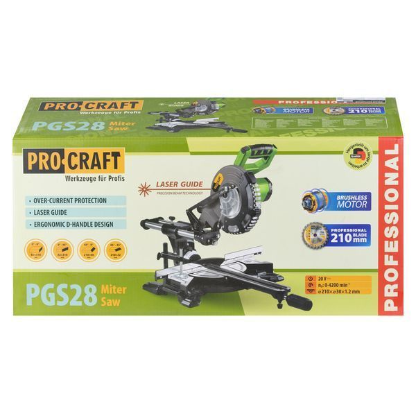 Аккумуляторная торцовочная пила Procraft PGS28 (без АКБ и ЗУ) PGS28_bb фото