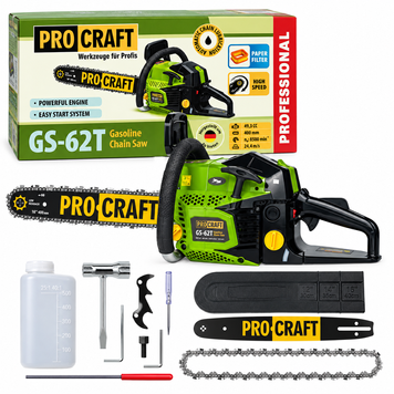 Бензопила Procraft GS-62T NEW 1900 Вт 49,3 см&sup3; шина 40 см Easy Start GS62T_NEW фото