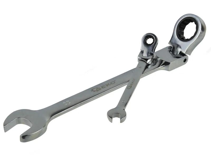 Набор ключей комбинированных шарнирно-трещоточных 8 предметов GEKO G10338 Слесарный инструмент 8-22мм Poland G10338 фото