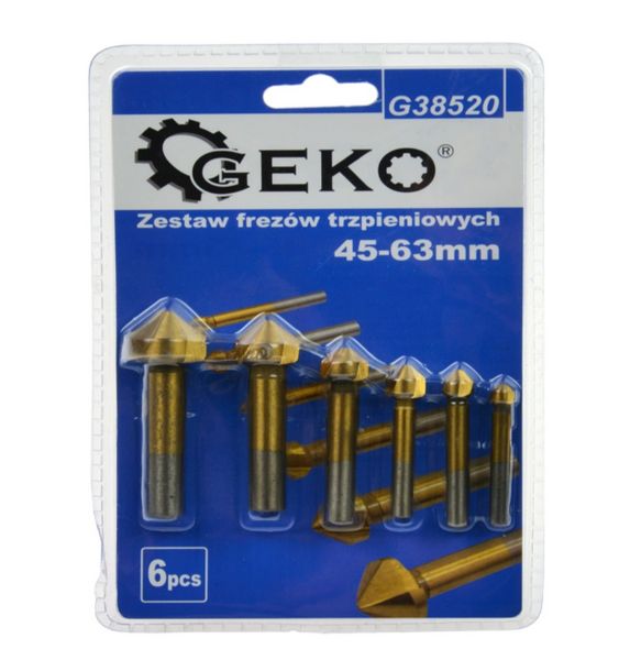 Комплект из шести фрез 45-63мм GEKO G38520 Ручной слесарный набор инструментов из 6 единиц Польша G38520 фото