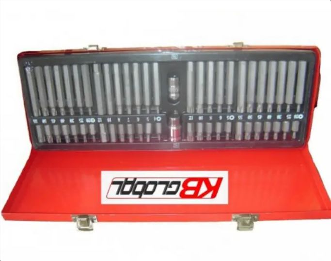 Набор бит torx hex spline 54 единиц KBGlobal KB04760 2 адаптера для трещоток 3/8 " и 1/2" Металлический кейс KB04760 фото