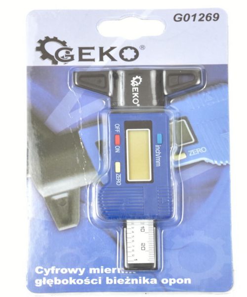 Цифровой измеритель износа шин GEKO G01269 Измеритель глубины протектора 0-25,4мм(0-1") Точность 0,01мм Польша G01269 фото