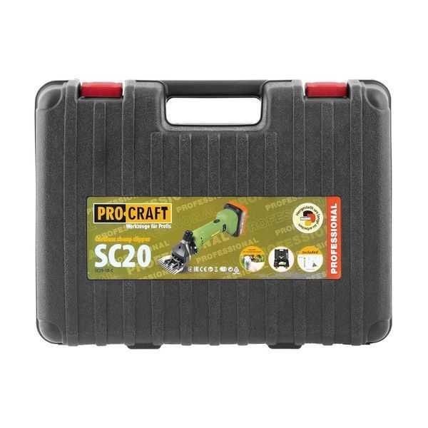 Акумуляторна машинка для стрижки овець Procraft SC20, 20В, 1 АКБ 4 Аг + ЗП SC20_1akb фото