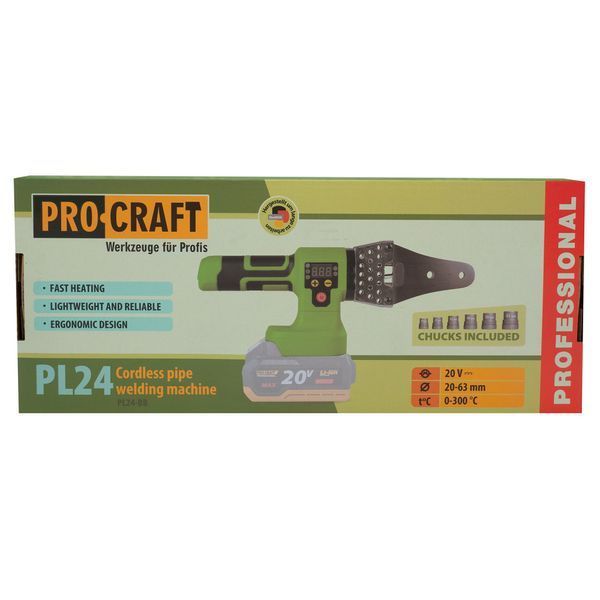 Акумуляторний паяльник для поліпропіленових труб Procraft PL24, 20В, без АКБ та ЗП PL24_bb фото