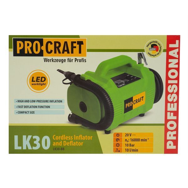 Аккумуляторный компрессор Procraft LK30, 20В, цифровой дисплей, без АКБ и ЗУ LK30_bb фото