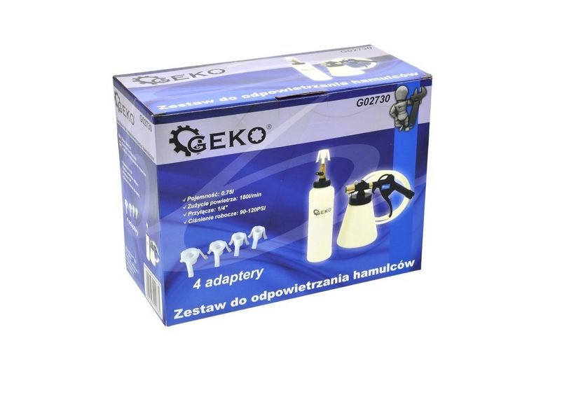 Набор для прокачки и замены тормозной жидкости для муфт сцепления и рулевых систем GEKO G02730 Давление 12бар G02730 фото