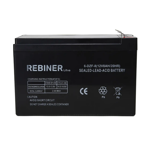 Акумулятор до обприскувача 12 V, 8 Ah  Акумуляторна батарея для садового полівізатора 12V8Ah(Re) фото