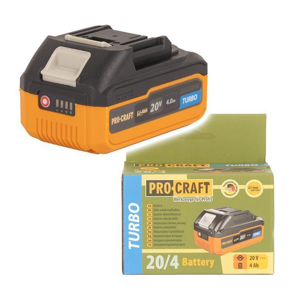 Набор аккумуляторов Procraft Battery20/4 Turbo (2 4Ач, 20 В)  зарядное устройство Procraft Charger20/1 (1 А) Akb4_2_20/1 фото