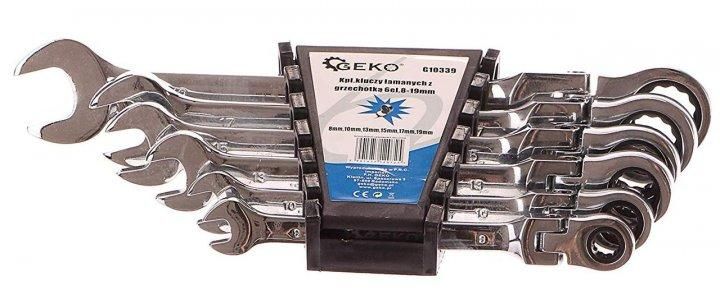 Набор ключей комбинированных шарнирно-трещоточных 8-19мм GEKO G10339 Ручные инструменты В комплекте 6шт Польша G10339 фото